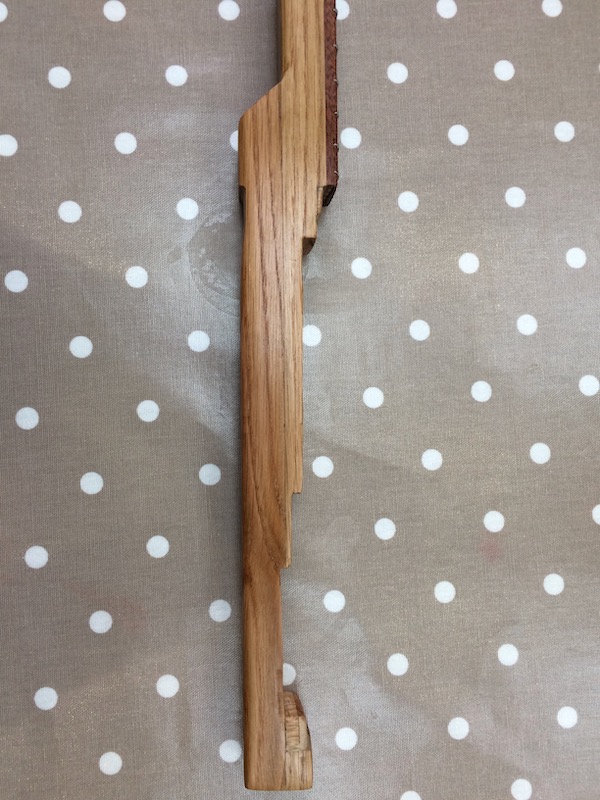 After much wedging, filing and sanding, here is the final neck.