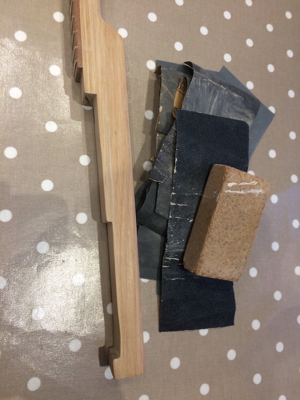 Sanding the neck. I thought this would be tedious but it turns out to be one of the most satisfying parts of the build.